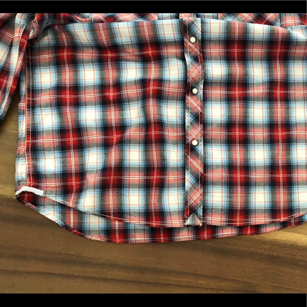 American Eagle Fall Plaid Snap Front Button Down - image 4